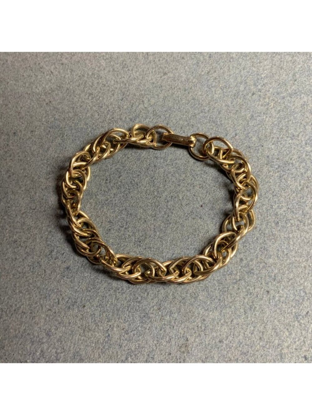 Double Chain Bracelet 7 In Gold Elegant Detail Clasp Classic Glam Retro Vintage